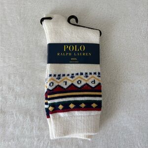 Polo Ralph Lauren Wool Socks - White with Winter Pattern